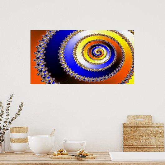 Abstrakte KUNST - Spiralblau Poster (Küche)