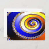 Abstrakte KUNST - Spiralblau Postkarte (Vorne/Hinten)