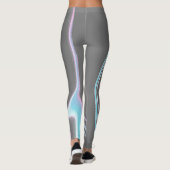 Abstrakte Kunst Steinkohle Grau Blauer Weißer Mini Leggings (Rückseite)