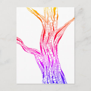 Abstrakte Kunst Stift und Tinte Baum Farbzeichnung Postkarte