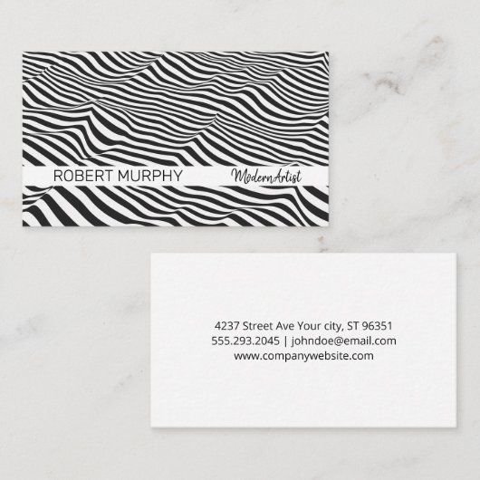 Abstrakte Kunst | Streifen Wave Visitenkarte (Vorne/Hinten)