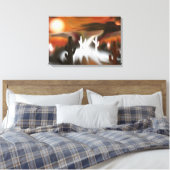 Abstrakte Kunst Südwestfeuer und Eis Leinwanddruck (Insitu (Schlafzimmer))