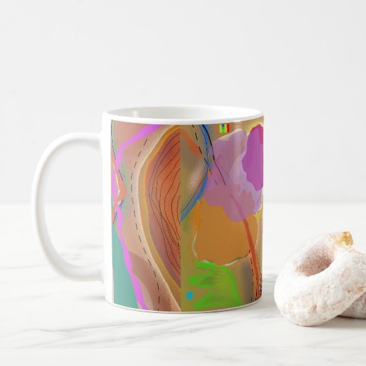 Abstrakte Kunst-Tasse Kaffeetasse (Mit Donut)