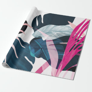 Abstrakte Kunst tropische Blätter Hintergrund. Tap Geschenkpapier