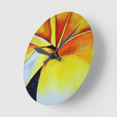 Abstrakte Kunst tropischen Frangipani-Blume Runde Wanduhr (Winkel)