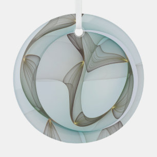 Abstrakte Kunst Türkis Braun Gold Elegance Rundgan Ornament Aus Glas