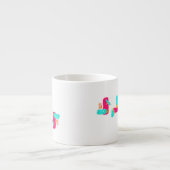 Abstrakte Kunst Türkis Espresso Kaffee Tasse Cup (Vorderseite)