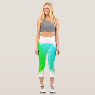 Abstrakte Kunst Türkis Grüne Blaue Capri Leggings
