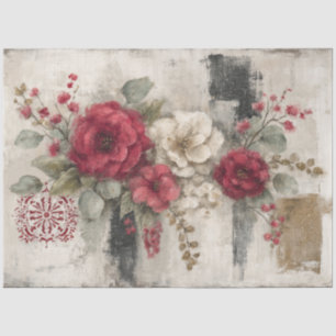 Abstrakte Kunst Uni Rustikale Florals Decoupage Seidenpapier