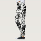 Abstrakte Kunst verwildern flüssige Polka-Punkte Leggings (Links)