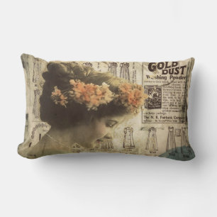 Abstrakte Kunst Vintage Mädchen Kleidung Mode Lend Lendenkissen