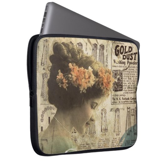 Abstrakte Kunst-Vintager Laptopschutzhülle (Vorne Rechts)