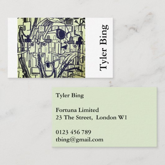 Abstrakte Kunst, Vogue in blassgrün Visitenkarte (Vorne/Hinten)