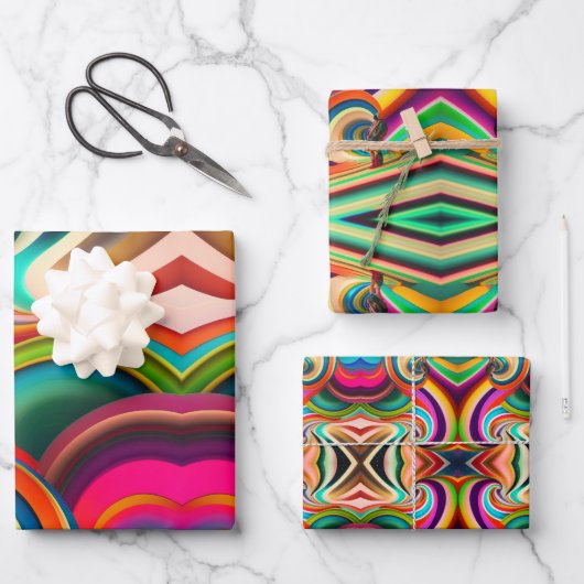 Abstrakte Kunst von Bonnaroo Geschenkpapier Set (Vorderseite)