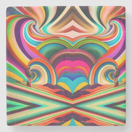 Abstrakte Kunst von Bonnaroo Steinuntersetzer (Vorderseite)