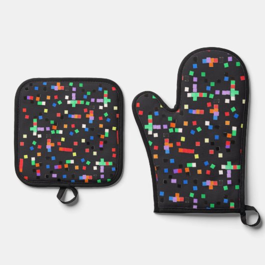 Abstrakte "Kunst von Kindern" Ofenhandschuh & Topflappen-Set (Vorderseite)