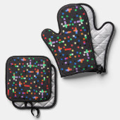 Abstrakte "Kunst von Kindern" Ofenhandschuh & Topflappen-Set (Vorderseite/Rückseite)