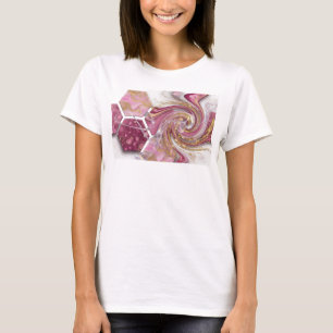 ABSTRAKTE KUNST WABENMUSTER BLUMEN DESIGN v3 T-Shirt