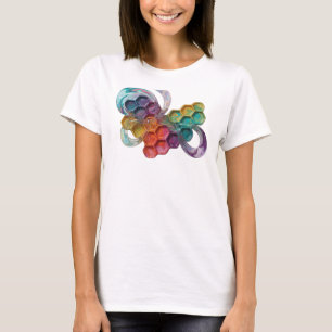 ABSTRAKTE KUNST WABENMUSTER BLUMEN DESIGN v6 T-Shirt