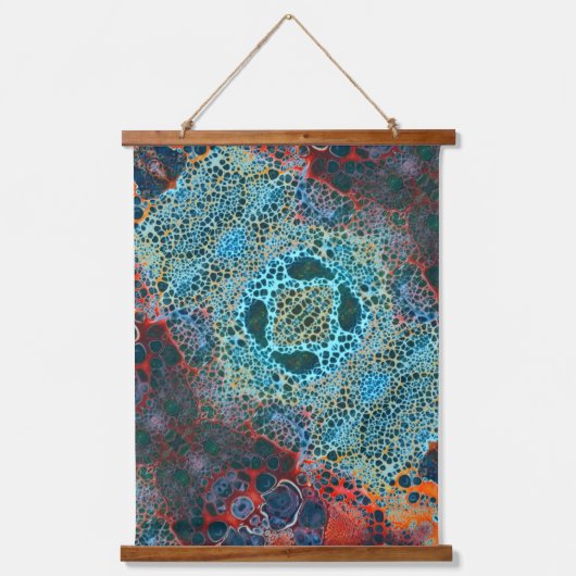 Abstrakte Kunst Wandteppich Mit Holzrahmen (Vorderseite)