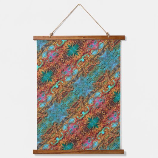 Abstrakte Kunst Wandteppich Mit Holzrahmen (Vorderseite 3)