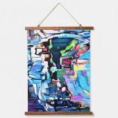 Abstrakte Kunst Wandteppich Mit Holzrahmen (Vorderseite)