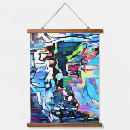 Abstrakte Kunst Wandteppich Mit Holzrahmen