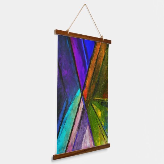 Abstrakte Kunst Wandteppich Mit Holzrahmen (Gewinkelt)