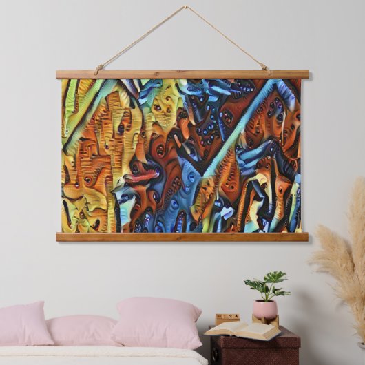 Abstrakte Kunst Wandteppich Mit Holzrahmen (Schlafzimmer)
