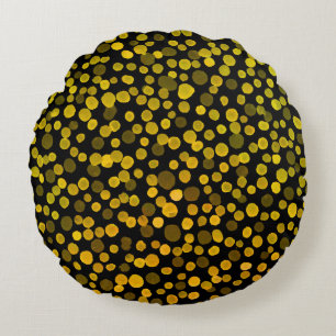 Abstrakte Kunst: Wasserfarbe Kreative Flecken. Rundes Kissen