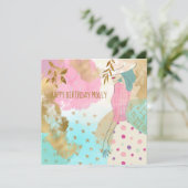 Abstrakte Kunst Weibliche hat Aquamarin Pink Happy (Stehend Vorderseite)