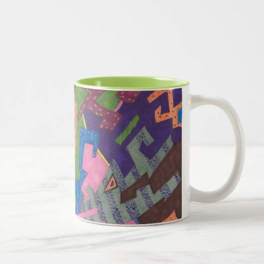 abstrakte Kunst "WildLife" Zweifarbige Tasse (Rechts)