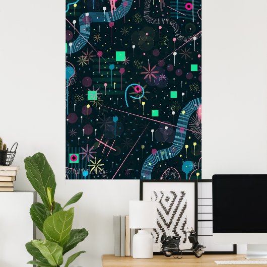 Abstrakte Kunst: Winterhimmel Poster (Heimbüro)
