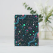 Abstrakte Kunst: Winterhimmel Postkarte (Stehend Vorderseite)