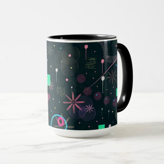 Abstrakte Kunst: Winterhimmel Tasse (VorderseiteRechts)