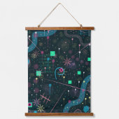 Abstrakte Kunst: Winterhimmel Wandteppich Mit Holzrahmen (Vorderseite)