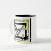 Abstrakte Kunst Zweifarbige Tasse (Vorderseite Links)