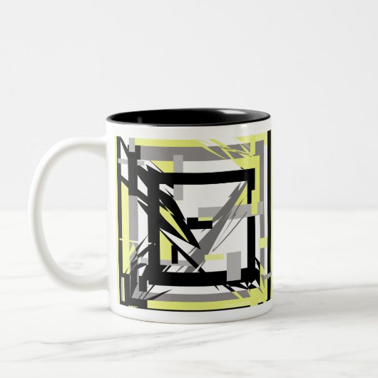Abstrakte Kunst Zweifarbige Tasse (Links)