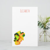 Abstrakte Kunstalkoholfarbe gelb Briefpapier (Stehend Vorderseite)