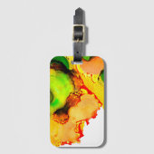 Abstrakte Kunstalkoholfarbe gelb Gepäckanhänger (Vorderseite Vertikal)