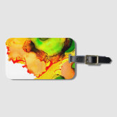 Abstrakte Kunstalkoholfarbe gelb Gepäckanhänger (Vorderseite (Horizontal))