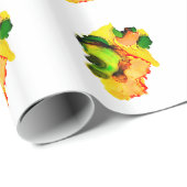 Abstrakte Kunstalkoholfarbe gelb Geschenkpapier (Rolleneckpunkt)