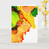 Abstrakte Kunstalkoholfarbe gelb Karte (Gelbe Blume)