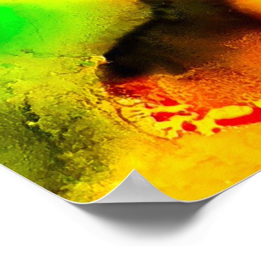 Abstrakte Kunstalkoholfarbe gelb Poster (Ecke)