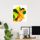 Abstrakte Kunstalkoholfarbe gelb Poster (Heimbüro)