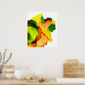 Abstrakte Kunstalkoholfarbe gelb Poster (Küche)