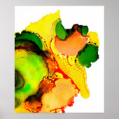 Abstrakte Kunstalkoholfarbe gelb Poster (Vorne)