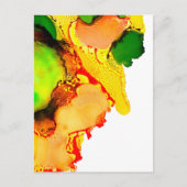 Abstrakte Kunstalkoholfarbe gelb Postkarte (Vorderseite)