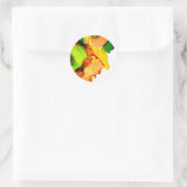 Abstrakte Kunstalkoholfarbe gelb Runder Aufkleber (Tasche)