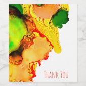 Abstrakte Kunstalkoholfarbe gelb Weinetikett (Einzelnes Label)